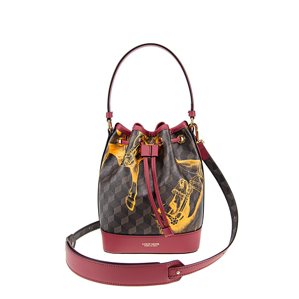 MINI BUCKET BAG Cheval - Loup Noir