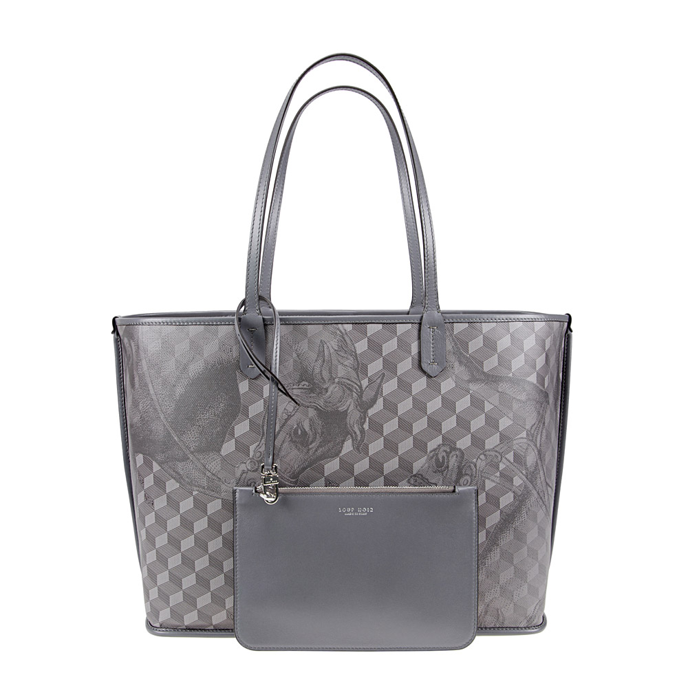 LEATHERLINED ST. TROPEZ SHOPPER SMALL - Loup Noir